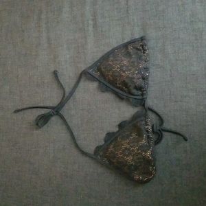 2/$25 or 3/$30 Black Lace Mossimo Supply Co. Triangle Bikini Top SzM